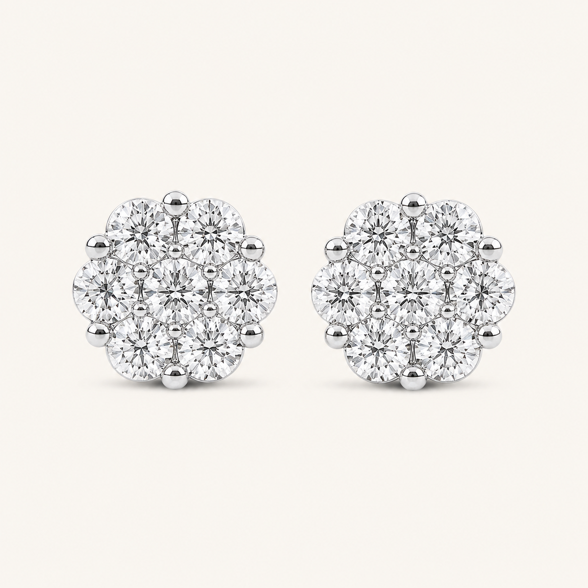 2.00CT Round Cut Lab Grown Diamond Earrings