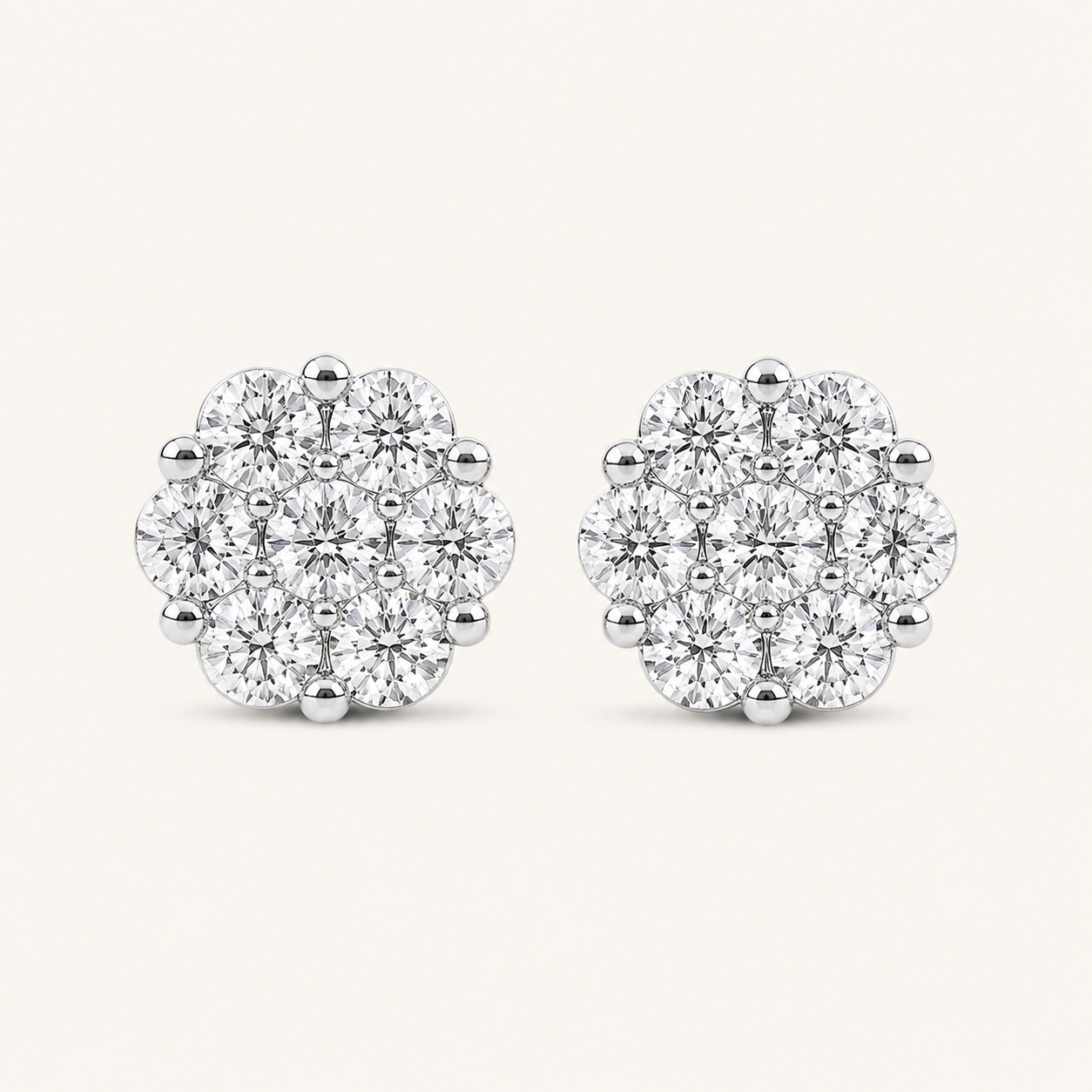 1.00CT Round Cut Lab Grown Diamond Earrings