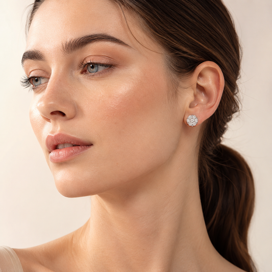2.00CT Round Cut Lab Grown Diamond Earrings