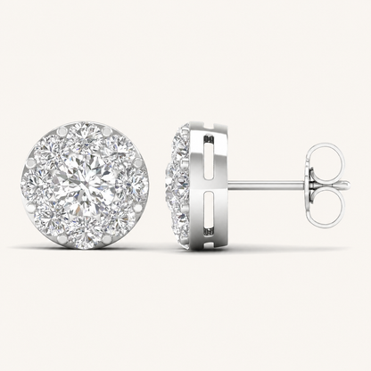 2.28CT Round Cut Lab Grown Diamond Earrings