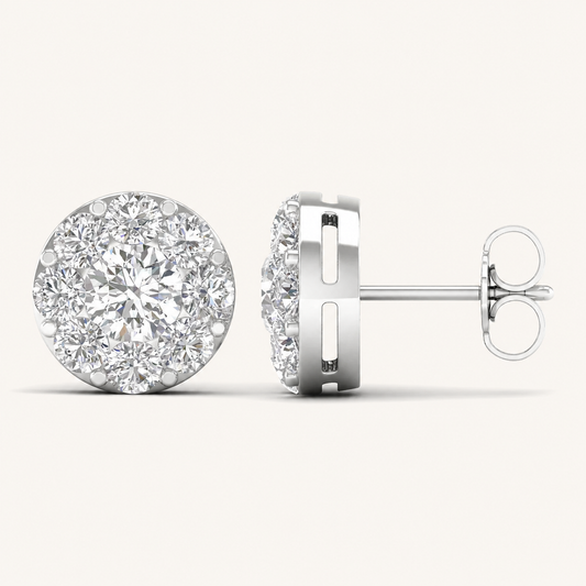 2.28CT Round Cut Lab Grown Diamond Earrings