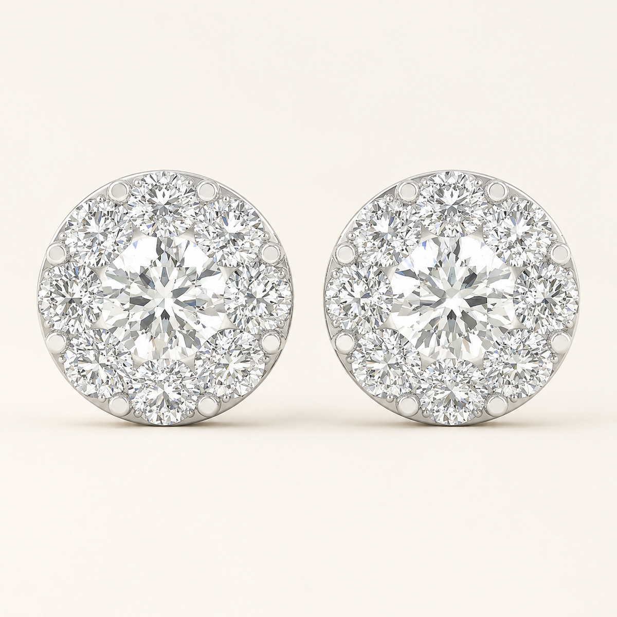 2.28CT Round Cut Lab Grown Diamond Earrings
