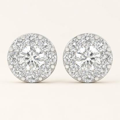 2.28CT Round Cut Lab Grown Diamond Earrings