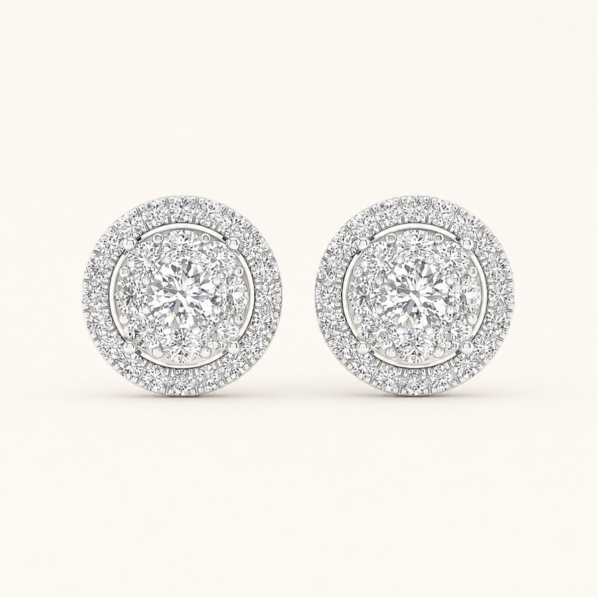 1CT Round Cut Lab Grown Diamond Earrings