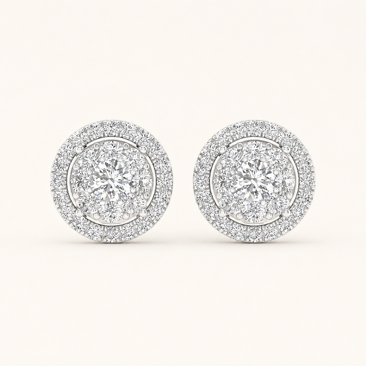 1CT Round Cut Lab Grown Diamond Earrings