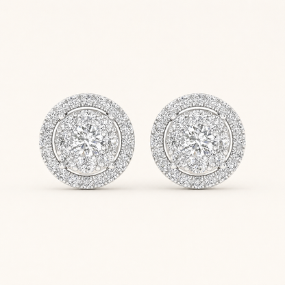 1CT Round Cut Lab Grown Diamond Earrings