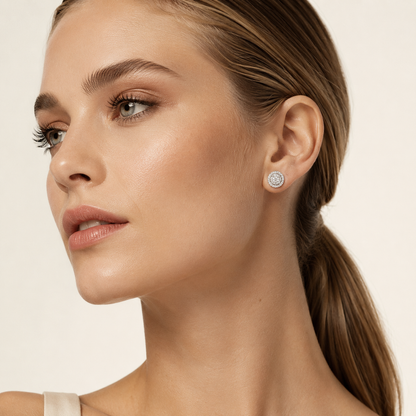 1CT Round Cut Lab Grown Diamond Earrings