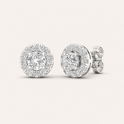 1CT Round Cut Lab Grown Diamond Earrings