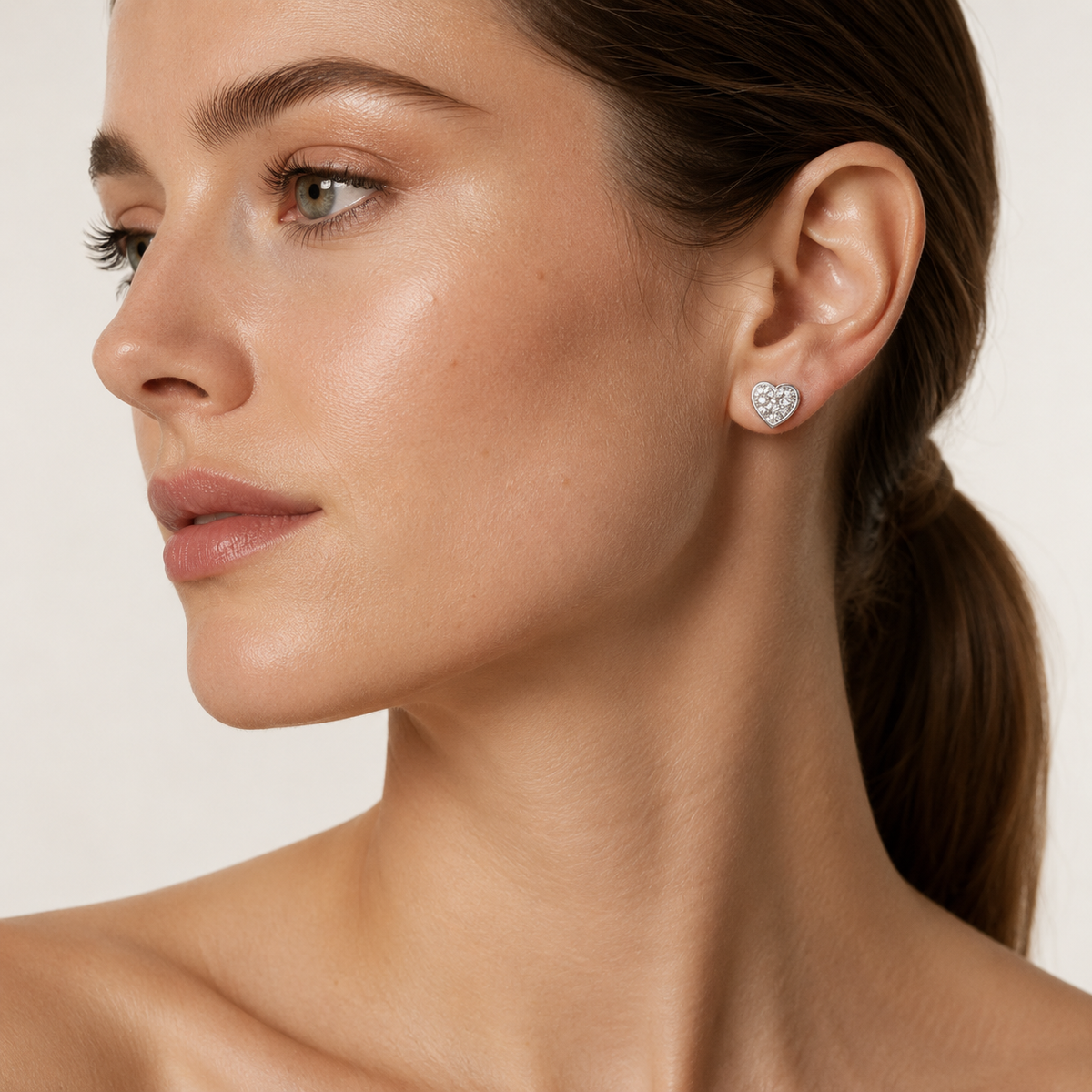 1.00CT Heart Cut Lab Grown Diamond Earrings
