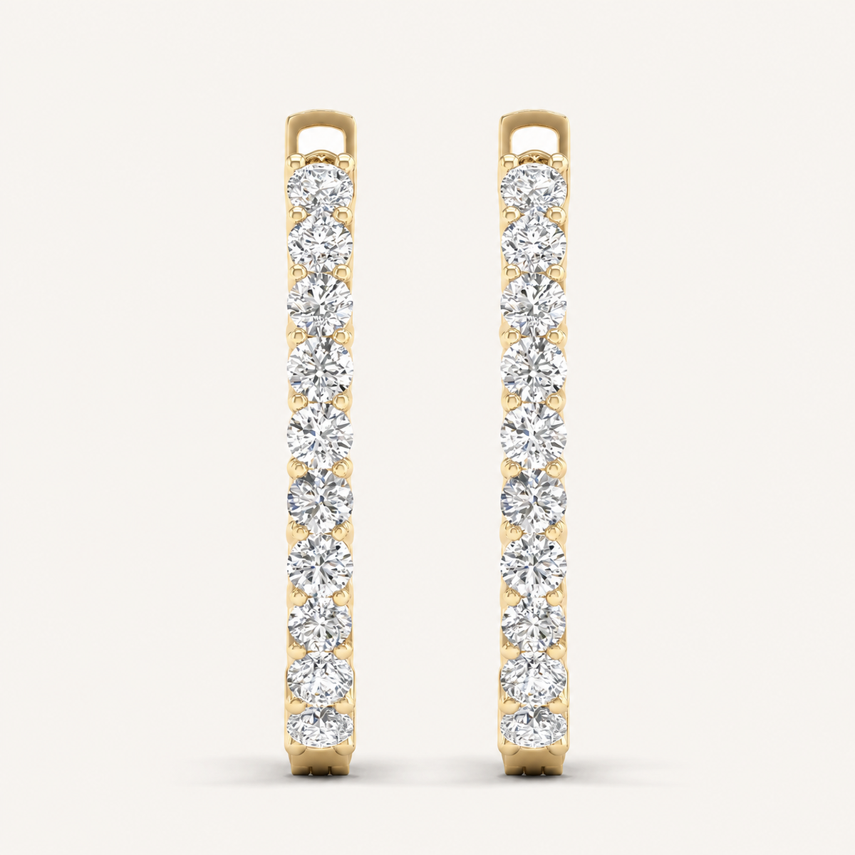 2.00CT Round Cut Lab Grown Diamond Hoop Earrings