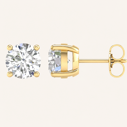 1.00 CT Round Lab Grown Diamond Earrings