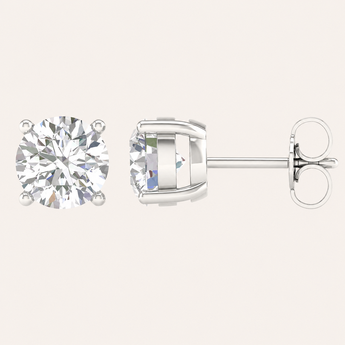 2.00 CT Round Lab Grown Diamond Earrings