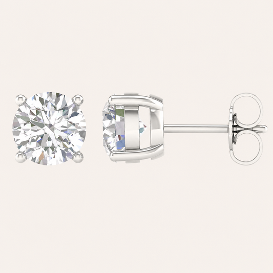 2.00 CT Round Lab Grown Diamond Earrings