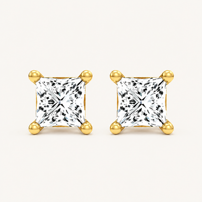 2.00 CT Princess Cut Lab Diamond  Diamond Earrings