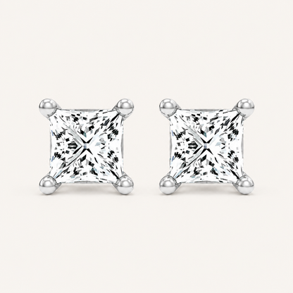 2.00 CT Princess Cut Lab Diamond  Diamond Earrings