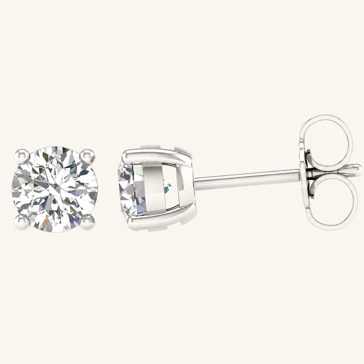 1.00CT Round Cut Lab Grown Diamond Earring
