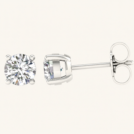 1.00CT Round Cut Lab Grown Diamond Earring
