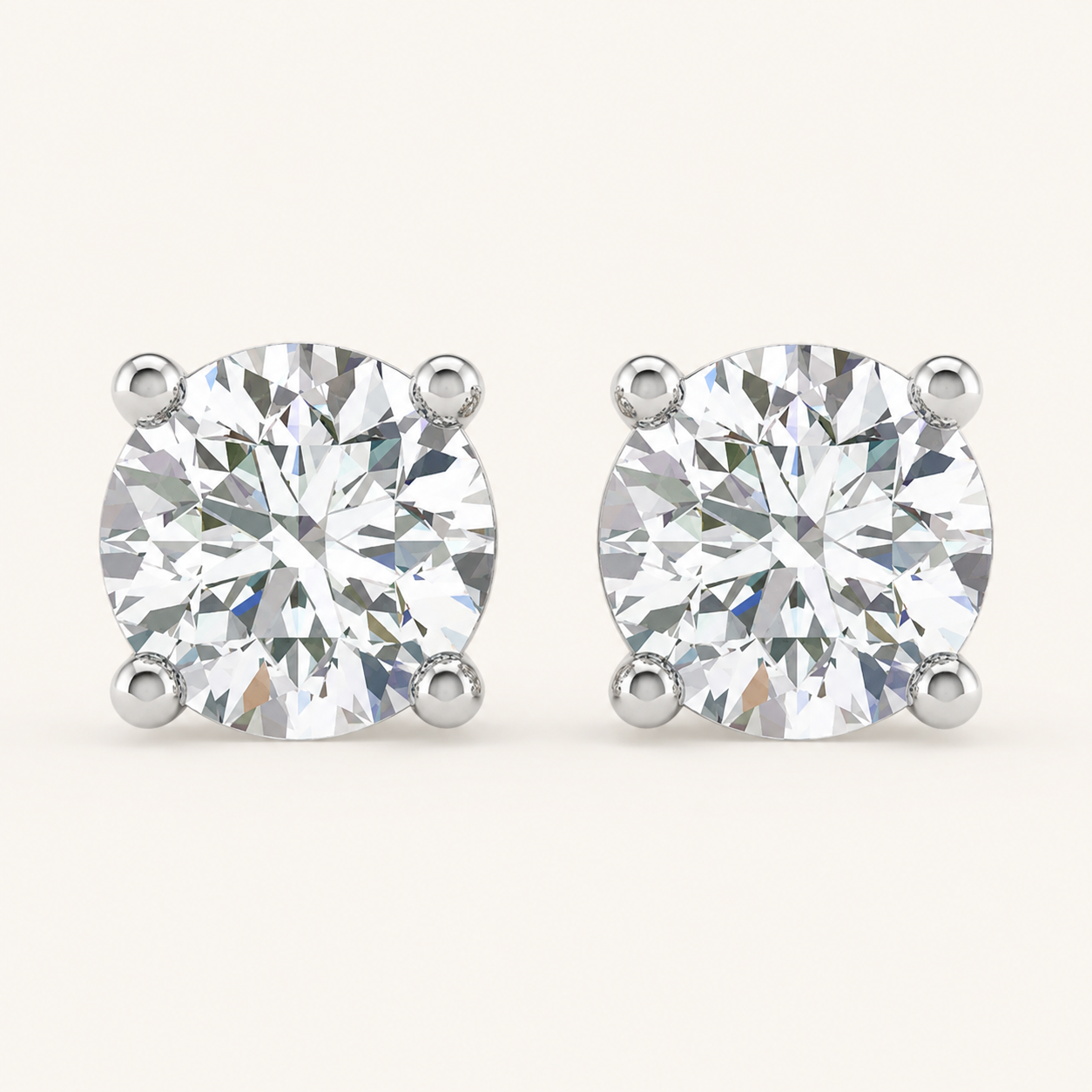 1.00CT Round Cut Lab Grown Diamond Earring