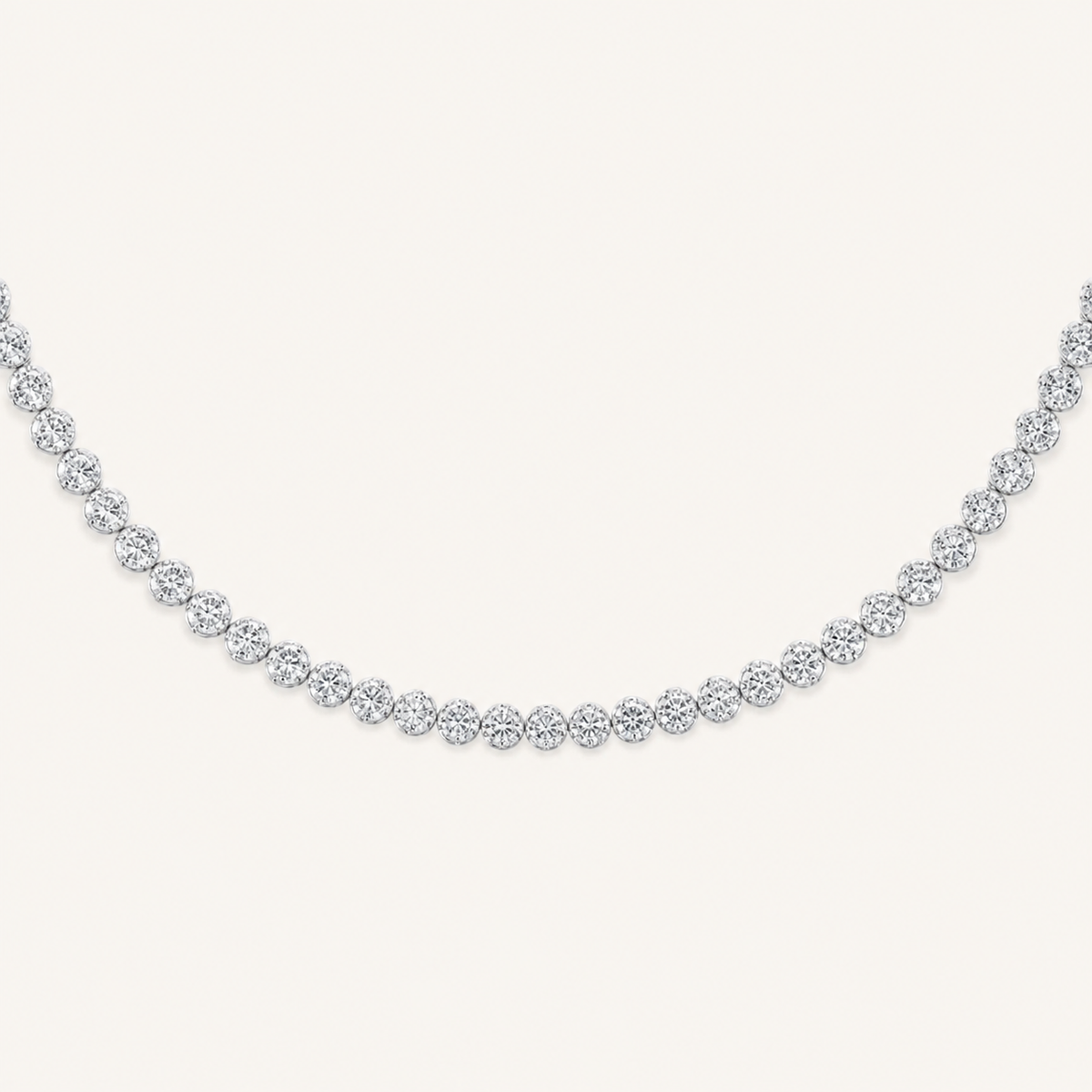 15CT Round Cut Lab Grown Diamond Tennis Necklace