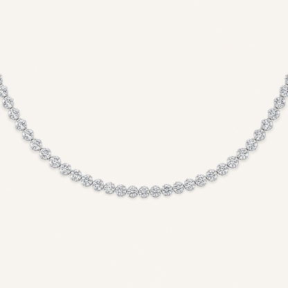 15CT Round Cut Lab Grown Diamond Tennis Necklace