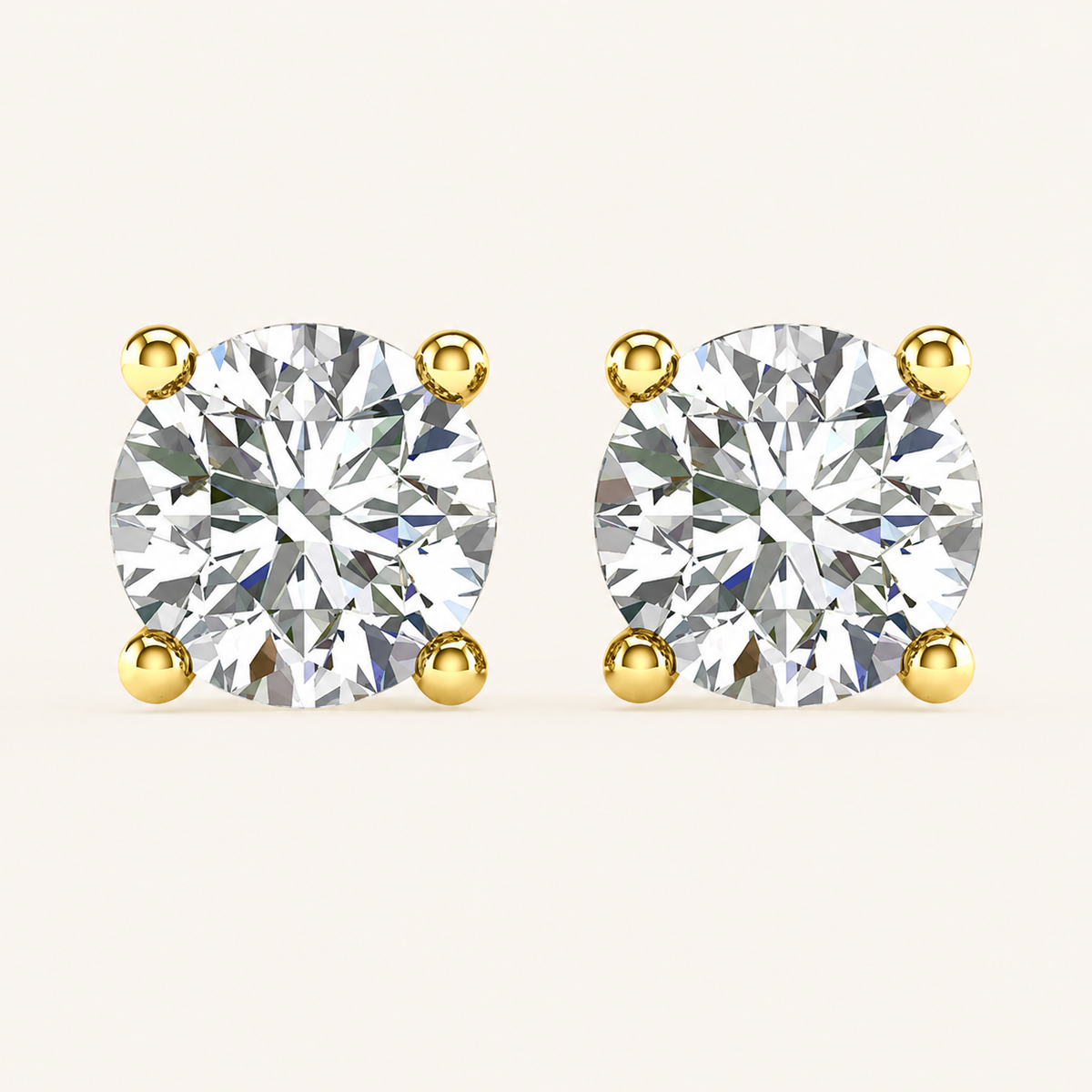 4.00CT Round Cut Lab Grown Diamond Earrings