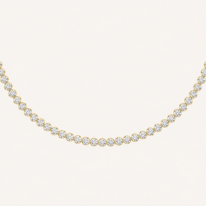 15CT Round Cut Lab Grown Diamond Tennis Necklace