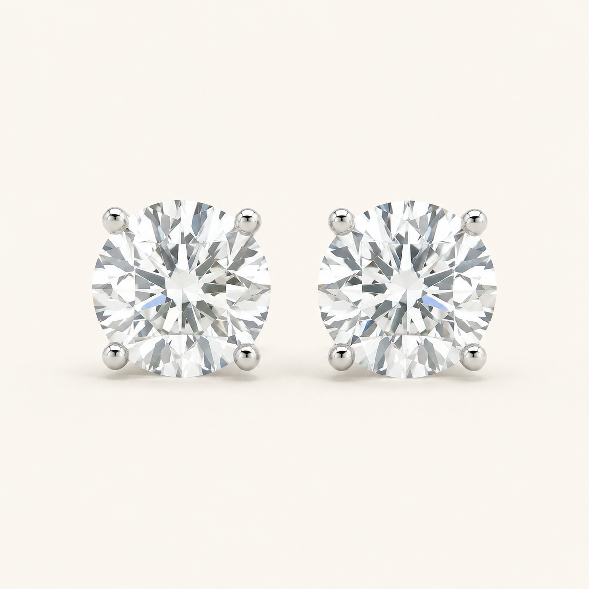 3.15CT Round Cut Lab Grown Diamond Earrings
