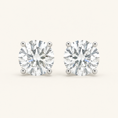 3.15CT Round Cut Lab Grown Diamond Earrings
