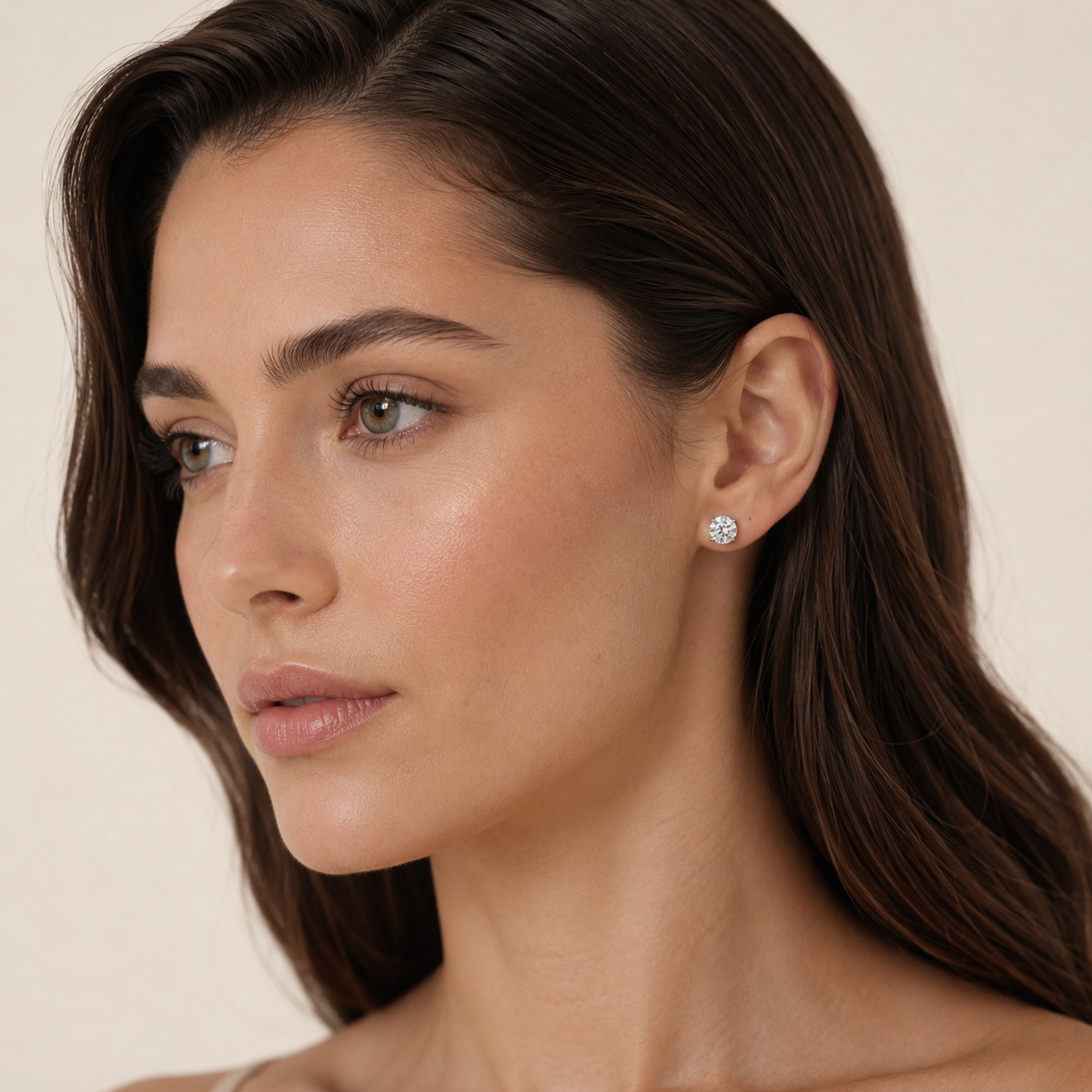 3.15CT Round Cut Lab Grown Diamond Earrings