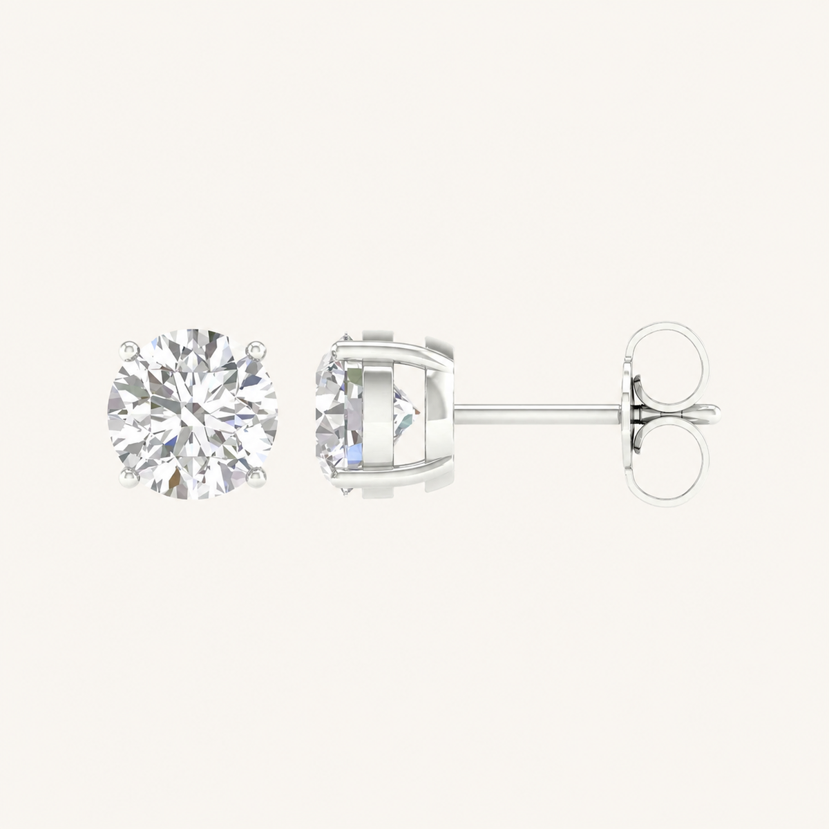 3.15CT Round Cut Lab Grown Diamond Earrings