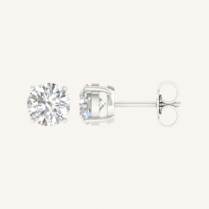 3.15CT Round Cut Lab Grown Diamond Earrings