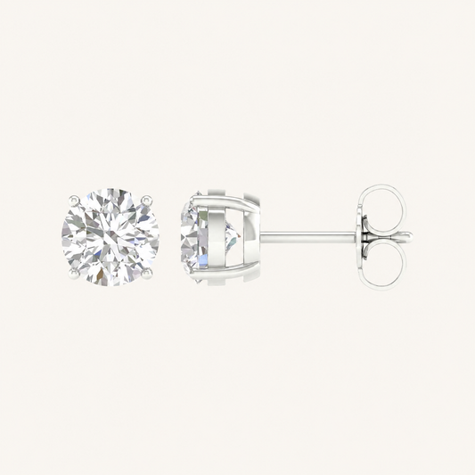 3.15CT Round Cut Lab Grown Diamond Earrings