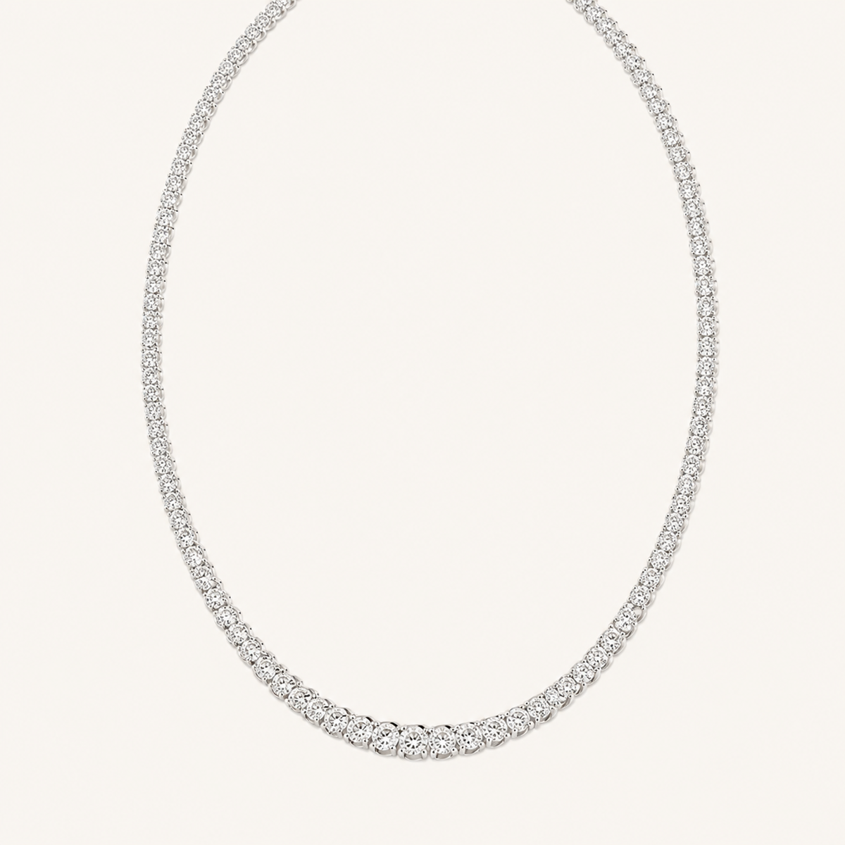 10CT Round Cut Lab Grown Diamond Tennis Necklace