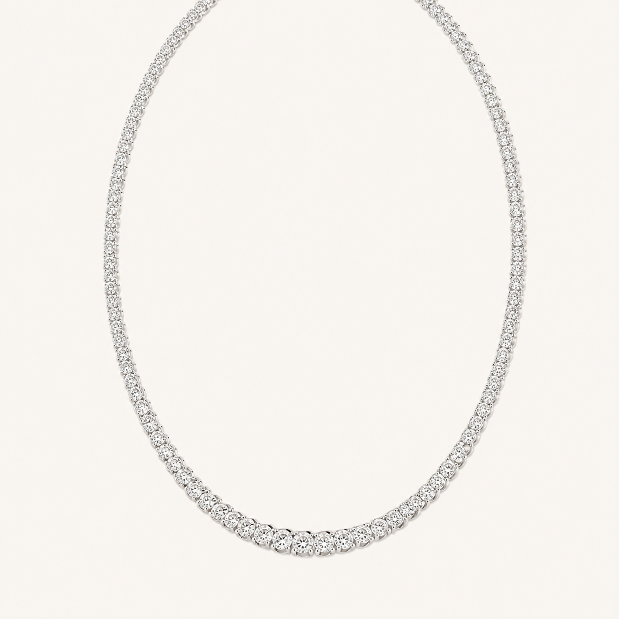 10CT Round Cut Lab Grown Diamond Tennis Necklace