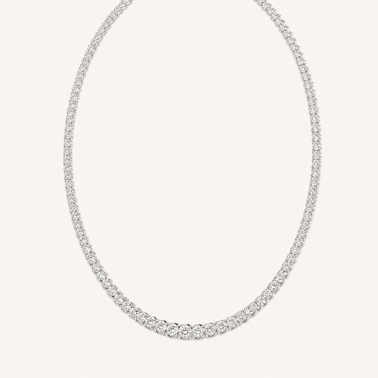 10CT Round Cut Lab Grown Diamond Tennis Necklace