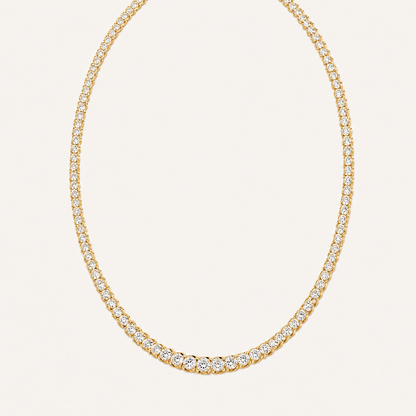 10CT Round Cut Lab Grown Diamond Tennis Necklace
