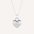 1CT Oval Cut Lab Grown Diamond Heart Pendant Necklace