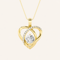1.5CT Round Cut Lab Grown Diaond Heart Pendant Necklace