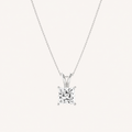 1CT Princess Cut Lab Grown Diamond Split Bale Oendant Necklace