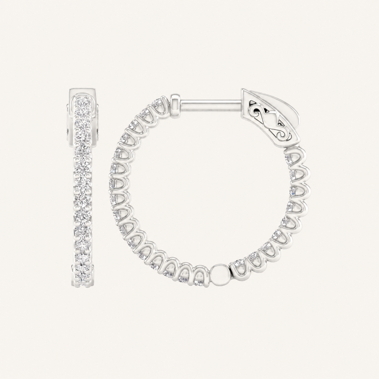 0.50CT Round Cut Lab Grown Diamond Hoop Earring