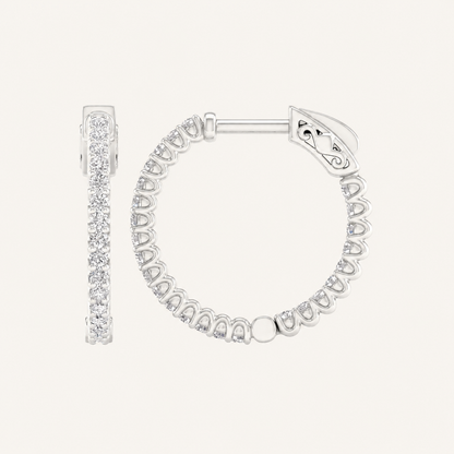 0.50CT Round Cut Lab Grown Diamond Hoop Earring