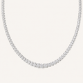 7CT Round Cut Lab Grown Diamond Graduating Half Riviera Tennis Necklace