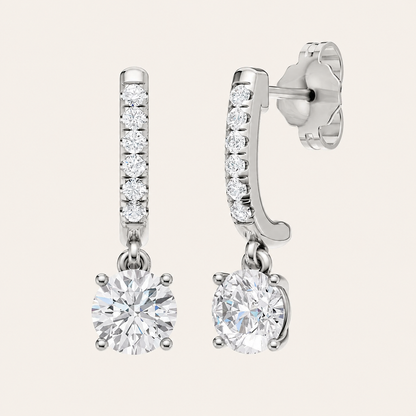 2.10CT Round Cut Lab Grown Diamond Earrings