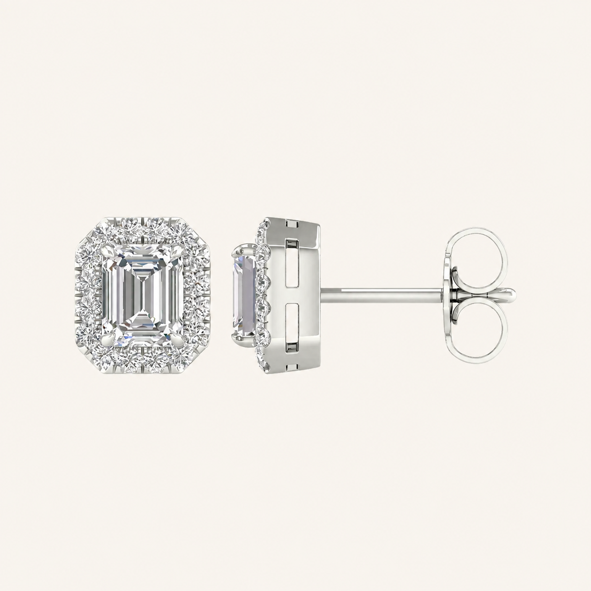 1.15CT Emerald Cut Lab Grown Diamond Earrings