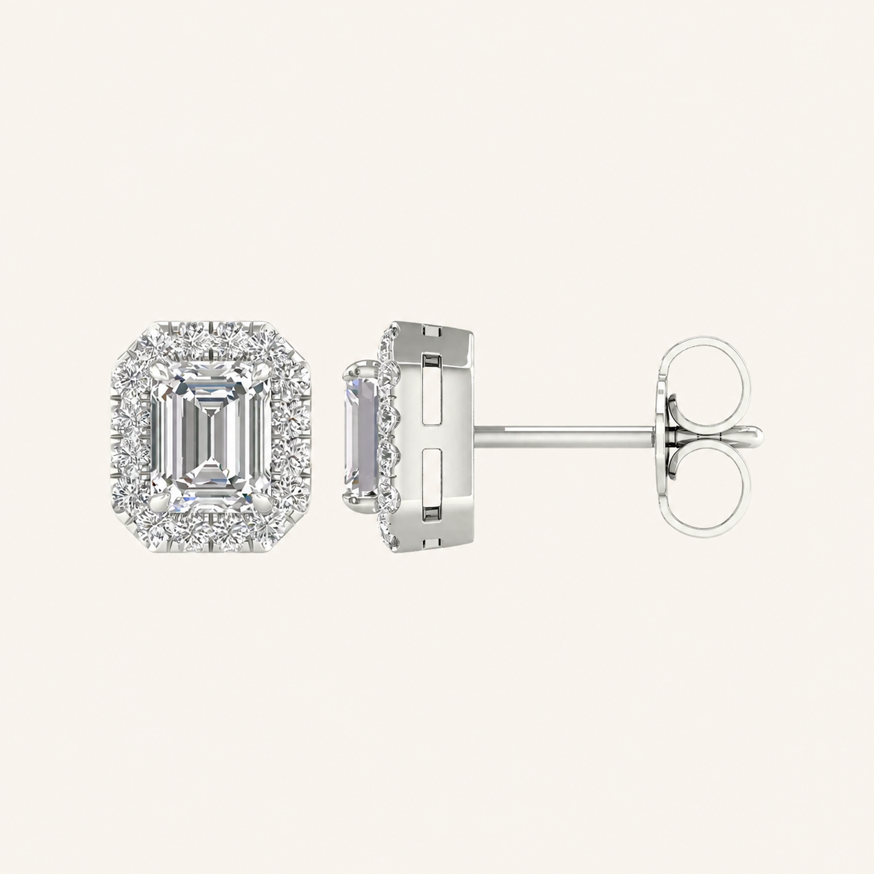 1.15CT Emerald Cut Lab Grown Diamond Earrings