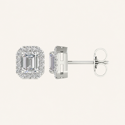 1.15CT Emerald Cut Lab Grown Diamond Earrings