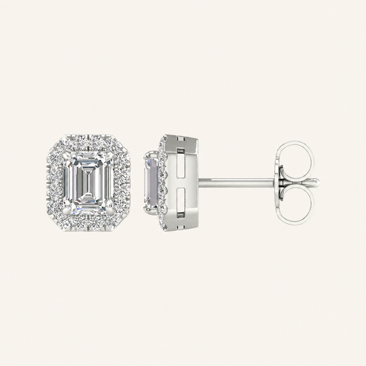 1.15CT Emerald Cut Lab Grown Diamond Earrings