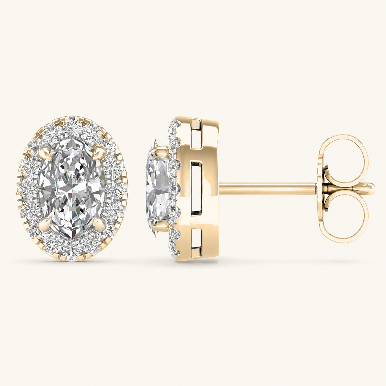 1.15CT Oval Cut Lab Grown Diamond Earrings
