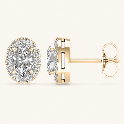 1.15CT Oval Cut Lab Grown Diamond Earrings