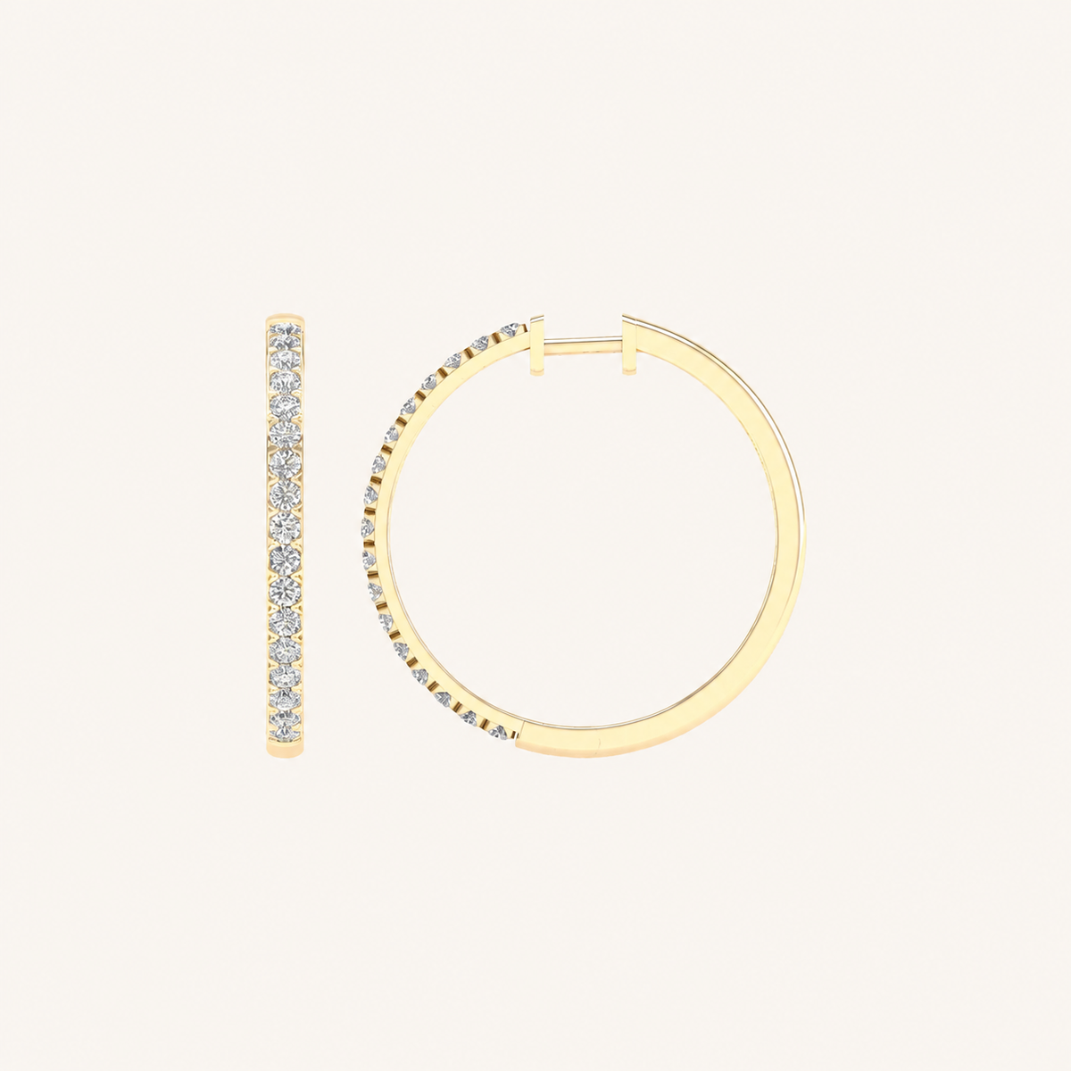 2.00 CT Round Cut Lab Grown Diamond Hoop Earrings